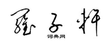 梁锦英罗子轩草书个性签名怎么写