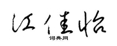 梁锦英江佳怡草书个性签名怎么写