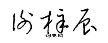 梁锦英谢梓辰草书个性签名怎么写