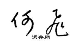 梁锦英何飞草书个性签名怎么写