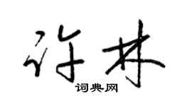 梁锦英许林草书个性签名怎么写