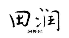 曾庆福田润行书个性签名怎么写