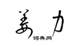 梁锦英姜力草书个性签名怎么写