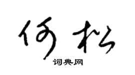 梁锦英何松草书个性签名怎么写