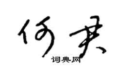 梁锦英何君草书个性签名怎么写