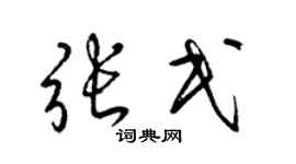 梁锦英张民草书个性签名怎么写