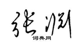 梁锦英张渊草书个性签名怎么写