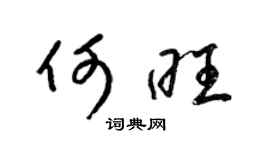 梁锦英何旺草书个性签名怎么写