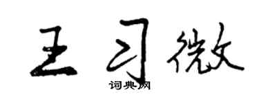 曾庆福王习微行书个性签名怎么写