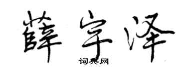 曾庆福薛宇泽行书个性签名怎么写