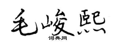 曾庆福毛峻熙行书个性签名怎么写