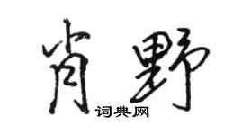 骆恒光肖野行书个性签名怎么写