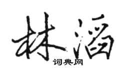 骆恒光林滔行书个性签名怎么写