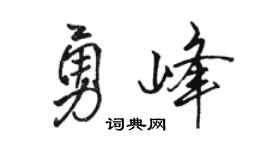 骆恒光勇峰行书个性签名怎么写