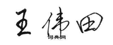 骆恒光王伟田行书个性签名怎么写