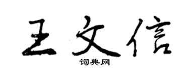 曾庆福王文信行书个性签名怎么写