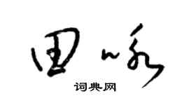 梁锦英田咏草书个性签名怎么写