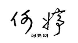 梁锦英何婷草书个性签名怎么写