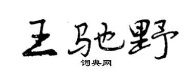 曾庆福王驰野行书个性签名怎么写