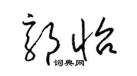 梁锦英郭怡草书个性签名怎么写