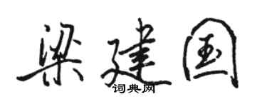 骆恒光梁建国行书个性签名怎么写