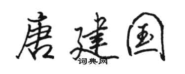 骆恒光唐建国行书个性签名怎么写