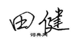 骆恒光田健行书个性签名怎么写