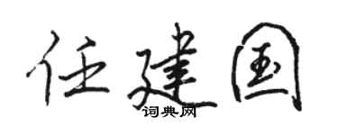 骆恒光任建国行书个性签名怎么写