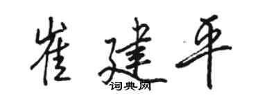 骆恒光崔建平行书个性签名怎么写