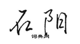 骆恒光石阳行书个性签名怎么写