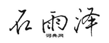 骆恒光石雨泽行书个性签名怎么写