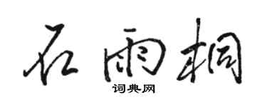 骆恒光石雨桐行书个性签名怎么写