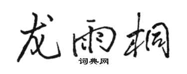 骆恒光龙雨桐行书个性签名怎么写