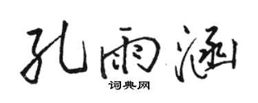 骆恒光孔雨涵行书个性签名怎么写