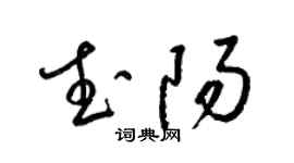 梁锦英武阳草书个性签名怎么写