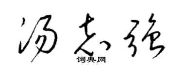 梁锦英汤志强草书个性签名怎么写