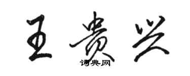 骆恒光王贵兴行书个性签名怎么写