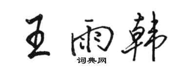 骆恒光王雨韩行书个性签名怎么写