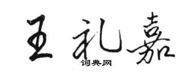 骆恒光王礼嘉行书个性签名怎么写