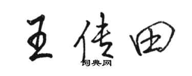 骆恒光王传田行书个性签名怎么写