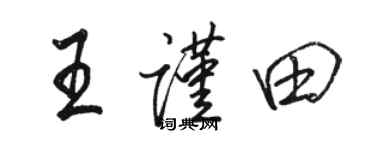 骆恒光王谨田行书个性签名怎么写