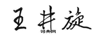 骆恒光王井旋行书个性签名怎么写