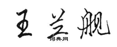 骆恒光王兰舰行书个性签名怎么写