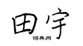 王正良田宇行书个性签名怎么写