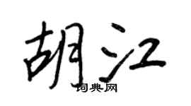 王正良胡江行书个性签名怎么写