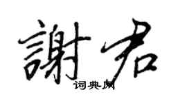 王正良谢君行书个性签名怎么写