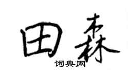 王正良田森行书个性签名怎么写