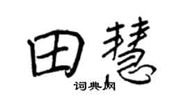 王正良田慧行书个性签名怎么写