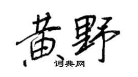 王正良黄野行书个性签名怎么写