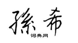 王正良孙希行书个性签名怎么写